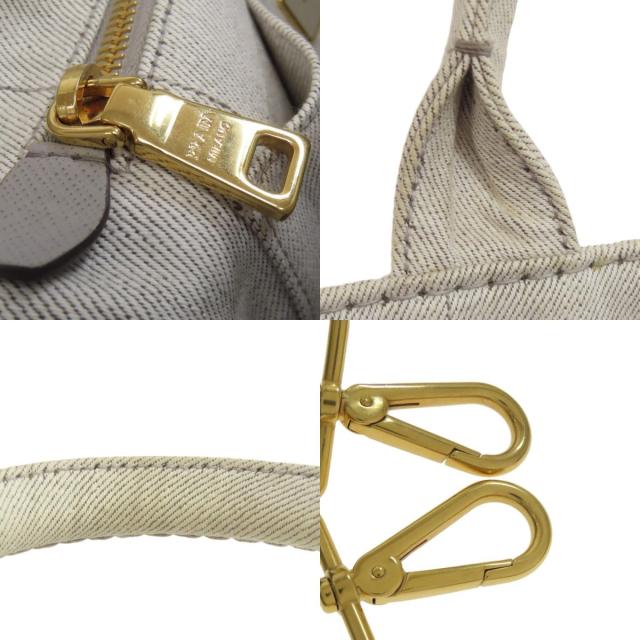 プラダ PRADA カナパミニ 2WAY ハンドバッグ デニム レディース 中古_8