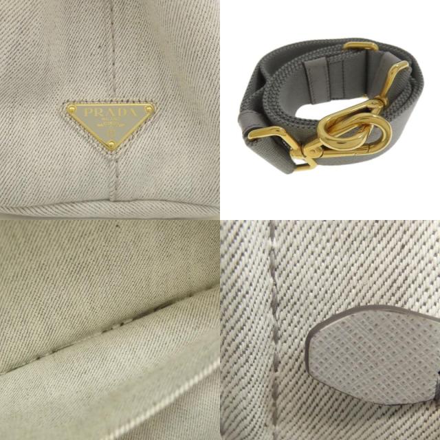 プラダ PRADA カナパミニ 2WAY ハンドバッグ デニム レディース 中古_6