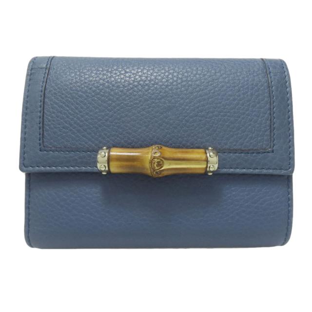 グッチ GUCCI 257017 バンブー 二つ折り財布（小銭入れあり） カーフ レディース 中古_1
