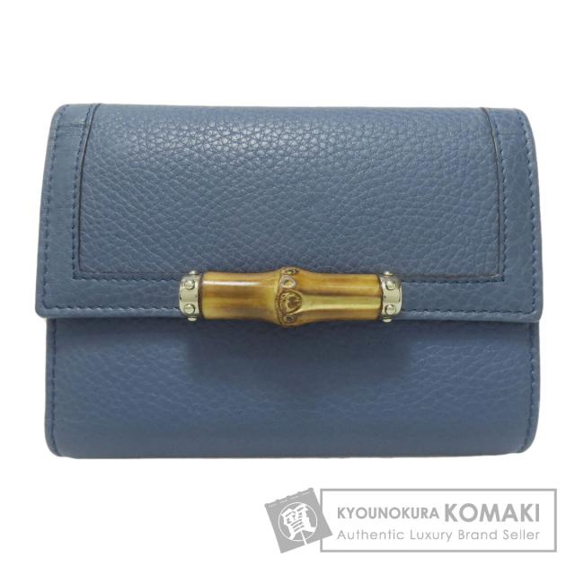 グッチ GUCCI 257017  バンブー  二つ折り財布（小銭入れあり） カーフ レディース  中古