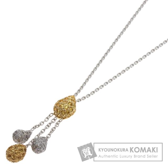 クイーン Queen  イエローサファイア ダイヤモンド  ネックレス K18イエローゴールド 中古