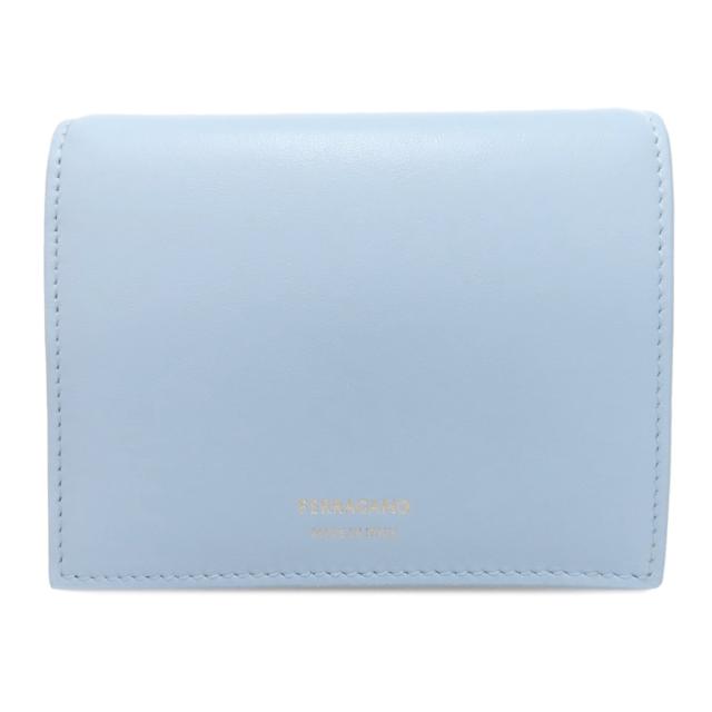Salvatore Ferragamo 2つ折り財布 ヴァラリボン　ライトブルー FERRAGAMO（フェラガモ） 財布 レディース ブランド ヴァラリボン 二