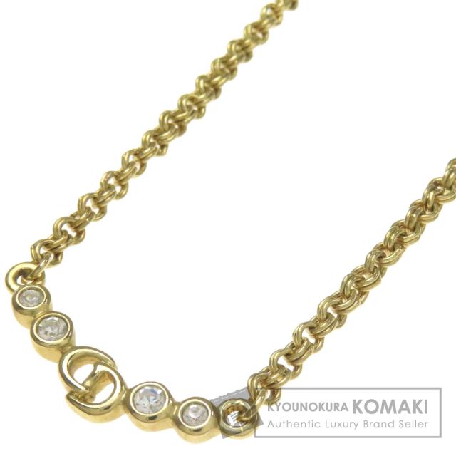 クリスチャンディオール CHRISTIAN DIOR  CDロゴ ラインストーン  ネックレス 金属製 中古