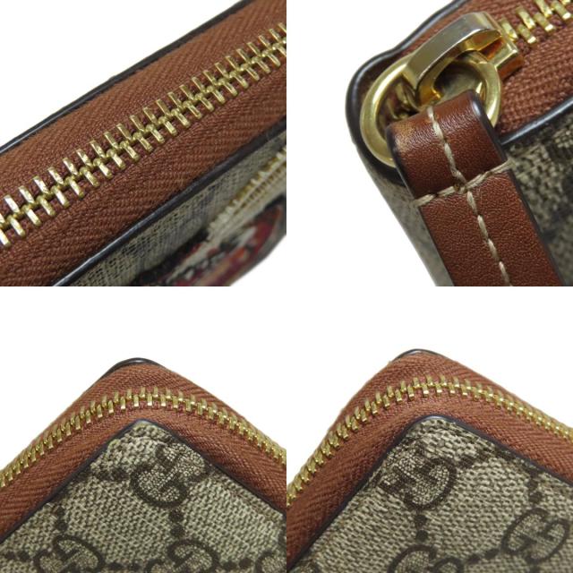 グッチ GUCCI 456863  タイガー GGスプリーム  長財布（小銭入れあり） PVC レディース  中古 グッチ GUCCI 456863 タイガー GGスプリーム 長財布（小銭入れあり
