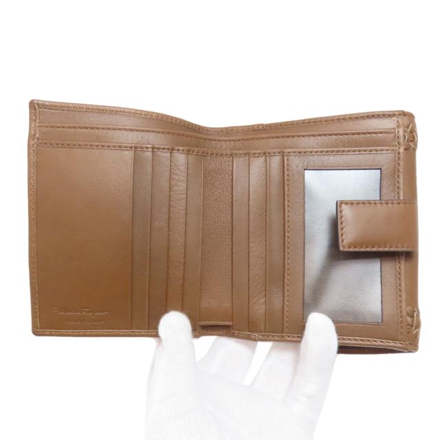 サルヴァトーレフェラガモ Salvatore Ferragamo リボン 二つ折り財布（小銭入れあり） レザー 中古_4