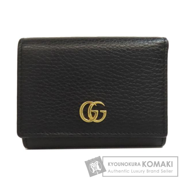 グッチ GUCCI 474746  コンパクトウォレット ダブルG  二つ折り財布（小銭入れあり） カーフ 中古