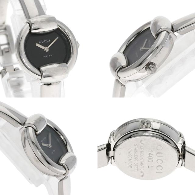 グッチ GUCCI 1400L ラウンドフェイス 腕時計 ステンレススチール SS
