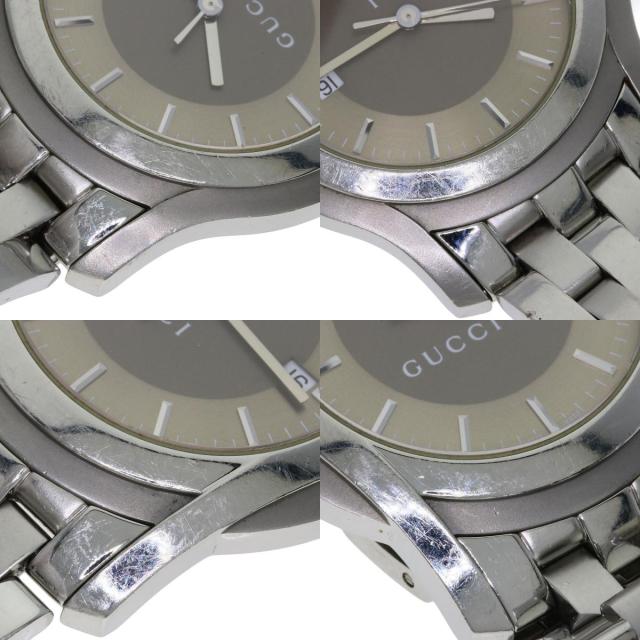 グッチ GUCCI 5500XL ラウンドフェイス 腕時計 ステンレススチール SS メンズ 中古_6