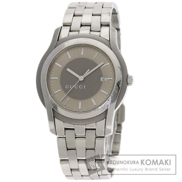 グッチ GUCCI 5500XL ラウンドフェイス 腕時計 ステンレススチール SS