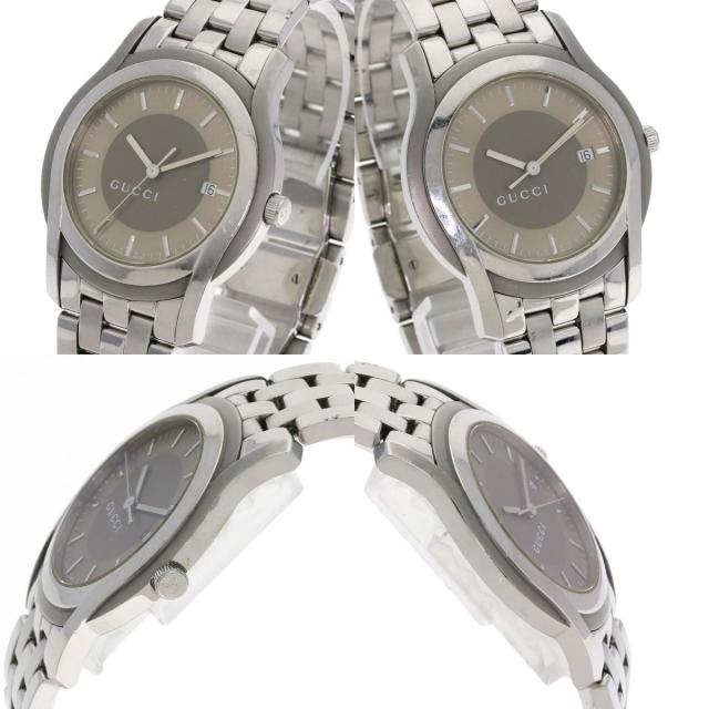 グッチ GUCCI 5500XL ラウンドフェイス 腕時計 ステンレススチール SS