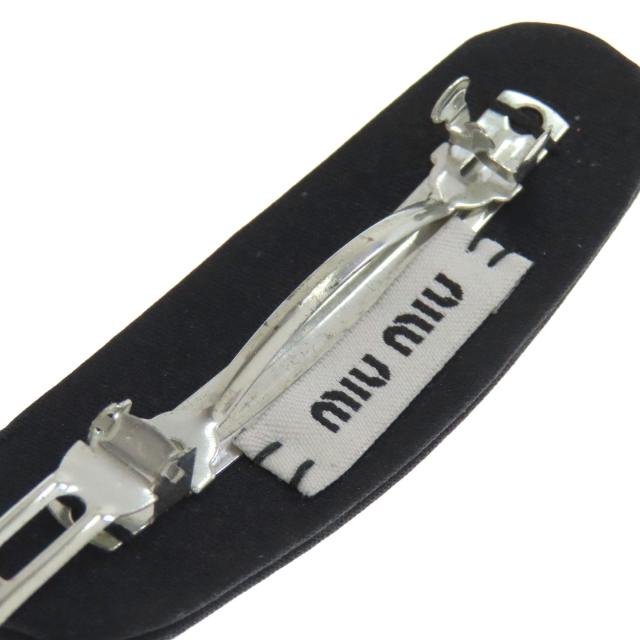ミュウミュウ MIUMIU ラインストーン バレッタ キャンバス レディース 中古_7