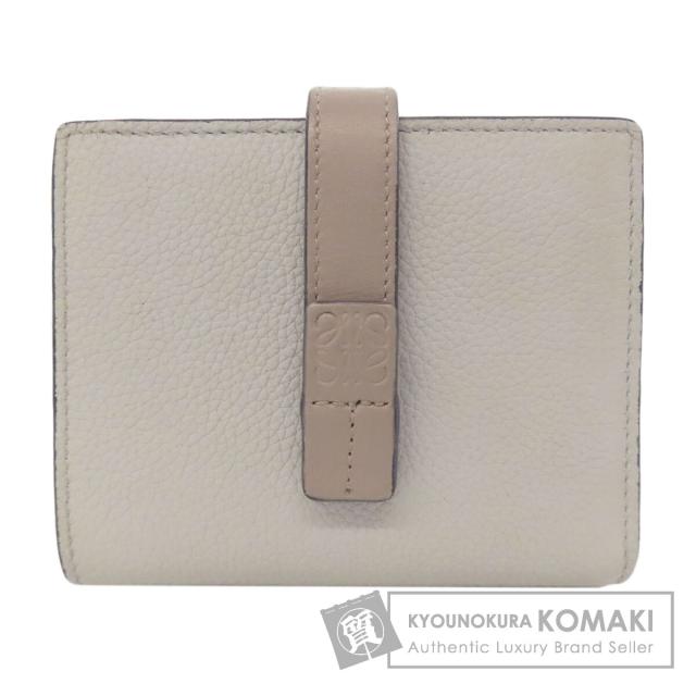 ロエベ LOEWE  コンパクト ジップ ウォレット  二つ折り財布（小銭入れあり） カーフ 中古