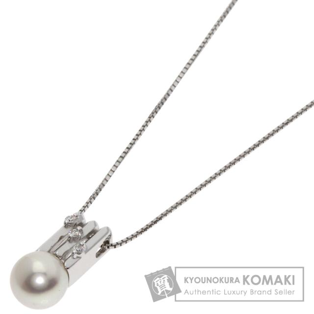 タサキ TASAKI パール 真珠 ダイヤモンド ネックレス K18ホワイトゴールド レディース 中古