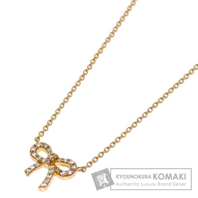 ティファニー TIFFANY&Co. メトロボウ ダイヤモンド ネックレス K18ピンクゴールド 中古