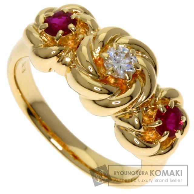 18金ルビーとダイヤモンドのリング 楽天市場】K18YG ルビー ダイヤモンド リング【送料無料】【刻印無料