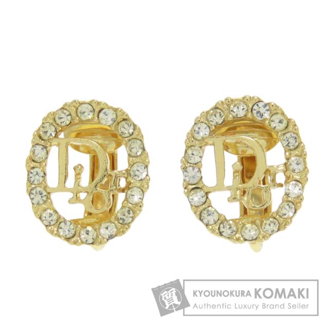 美品 クリスチャンディオール イヤリング ラインストーン ゴールド CD