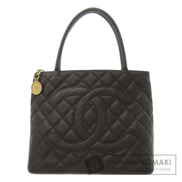 シャネル CHANEL  復刻トート ゴールド金具  トートバッグ グレインド カーフスキン 中古
