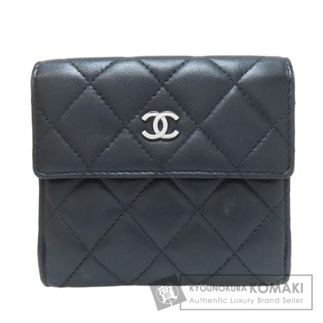 シャネル CHANEL  ココマーク マトラッセ シルバー金具  二つ折り財布（小銭入れあり） 中古