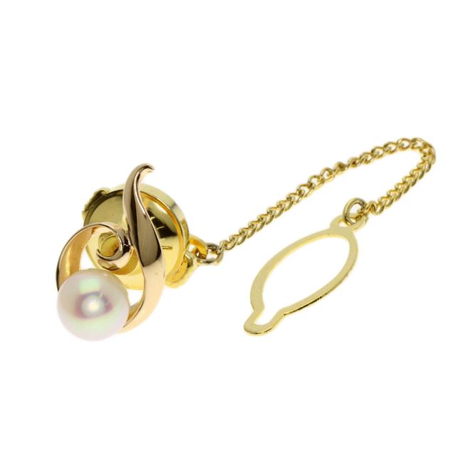 タサキ TASAKI パール 真珠 タイタック タイピン K14イエローゴールド