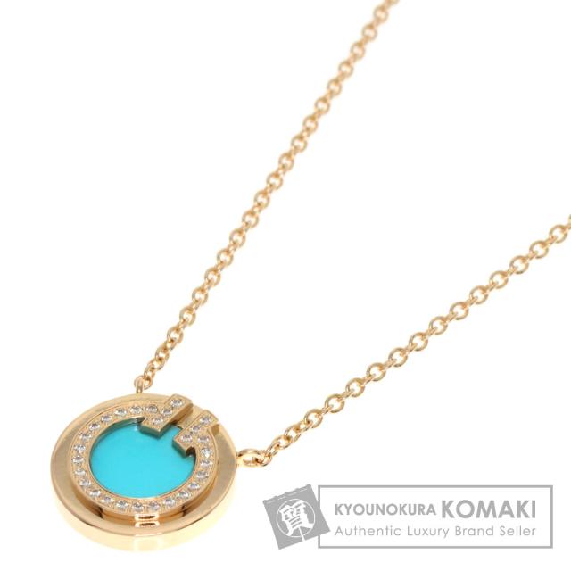 ティファニー TIFFANY&amp;Co.  T TWO ターコイズ ダイヤモンド  ネックレス K18ピンクゴールド 中古