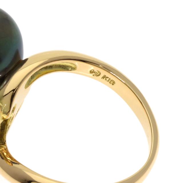 タサキ TASAKI  ブラックパール  真珠  リング・指輪 K18イエローゴールド レディース  中古_5