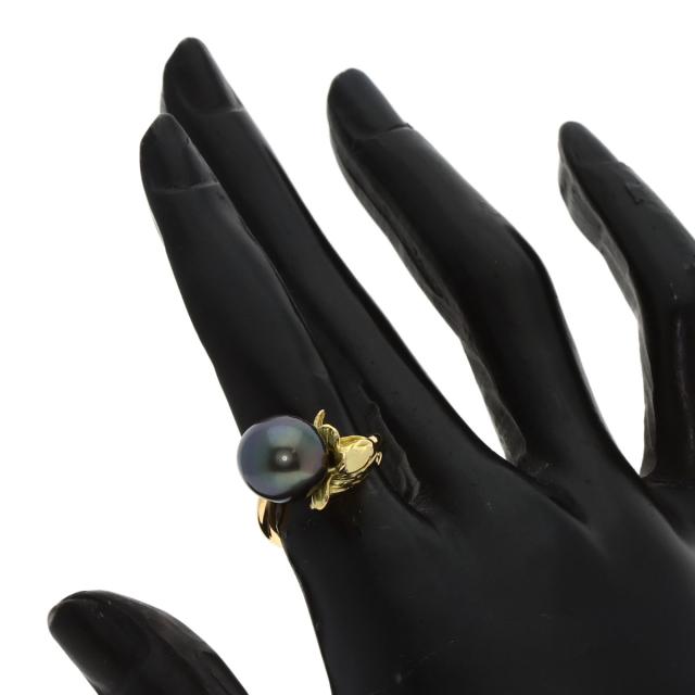 タサキ TASAKI  ブラックパール  真珠  リング・指輪 K18イエローゴールド レディース  中古_6