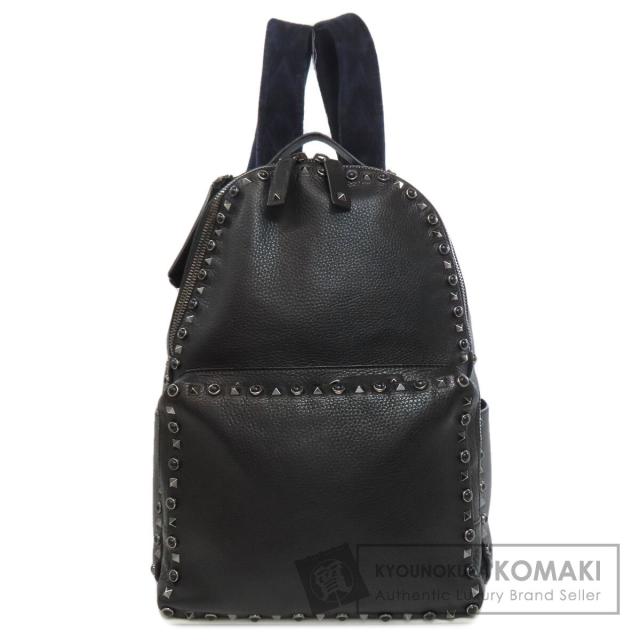 バレンティノ VALENTINO  ノワール スタッズ  リュック・デイパック レザー レディース  中古
