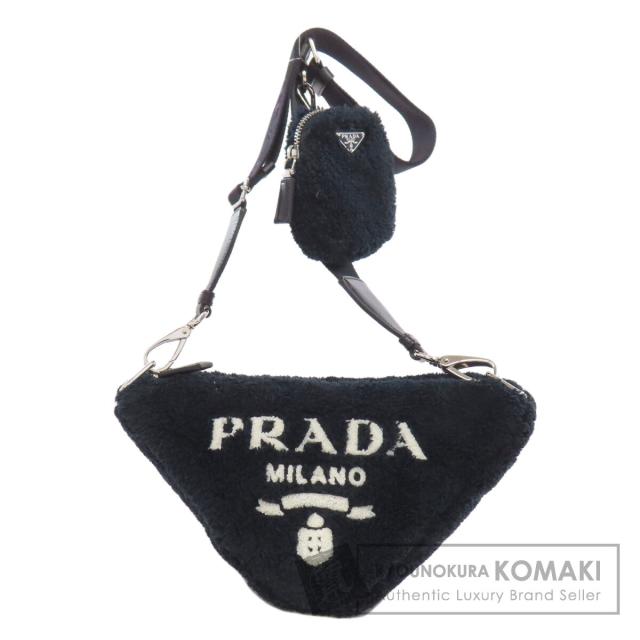プラダ PRADA 1BH190  トライアングル  ショルダーバッグ ボア レディース  中古