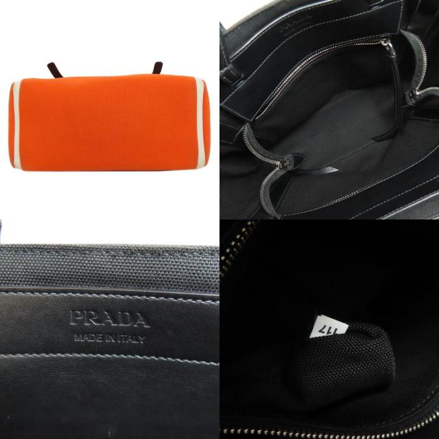 プラダ PRADA ウーヴェルチュール 2WAY ハンドバッグ キャンバス レディース 中古_4