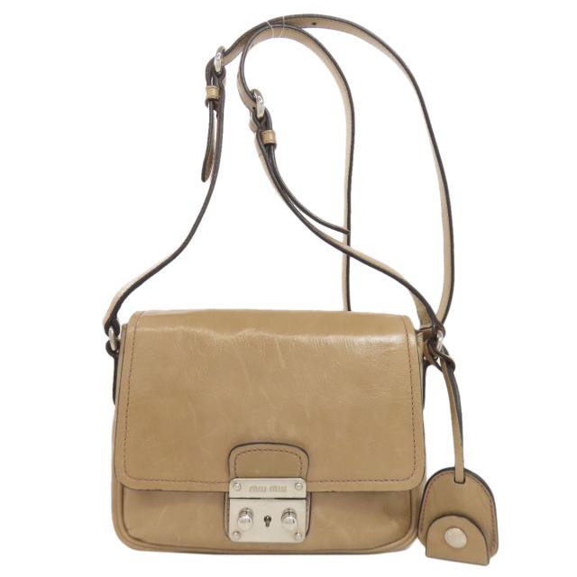 ミュウミュウ MIUMIU ロゴ ショルダーバッグ レザー レディース 中古_1
