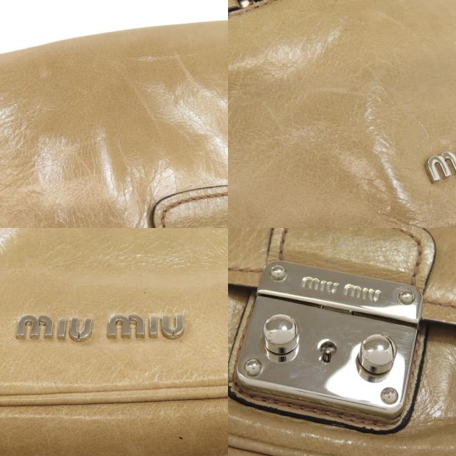 ミュウミュウ MIUMIU ロゴ ショルダーバッグ レザー レディース 中古_7