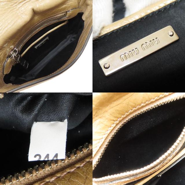 ミュウミュウ MIUMIU ロゴ ショルダーバッグ レザー レディース 中古_5