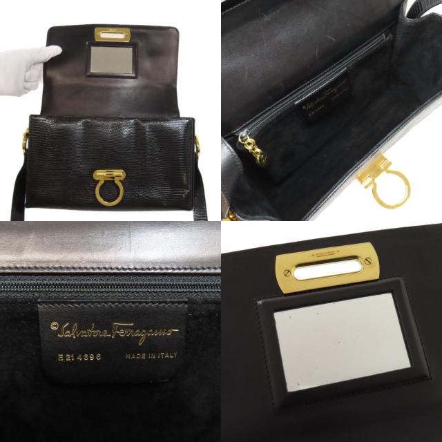 サルヴァトーレフェラガモ Salvatore Ferragamo ガンチーニ金具 ショルダーバッグ レザー 中古_5