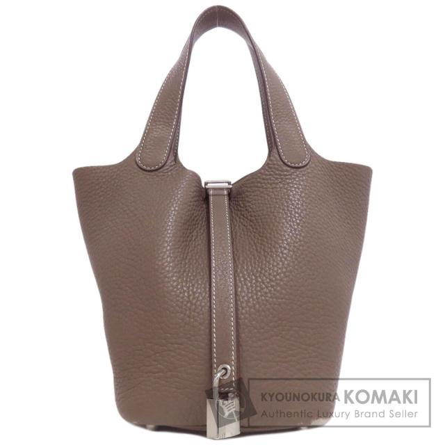 エルメス HERMES  ピコタンロックPM エトープ シルバー金具  ハンドバッグ トリヨン 中古