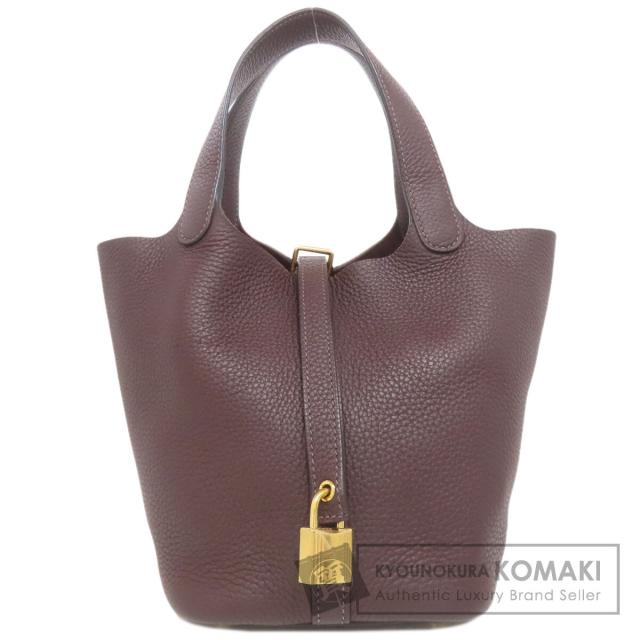 エルメス HERMES  ピコタンロックPM ルージュセリエ ゴールド金具  ハンドバッグ トリヨン 中古