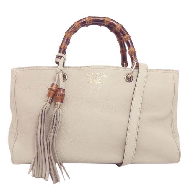 グッチ GUCCI 323660 バンブー 2WAY ハンドバッグ カーフ レディース 中古_1
