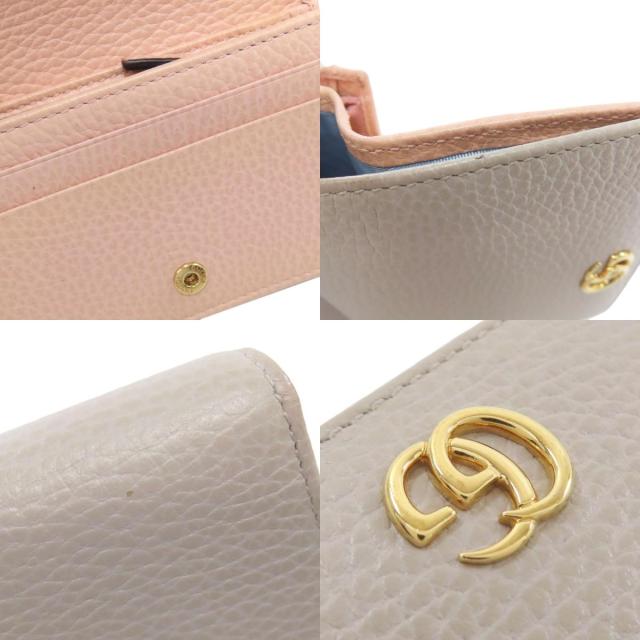 グッチ GUCCI 456126  GGマーモント ダブルG  二つ折り財布（小銭入れあり） カーフ 中古 グッチ GUCCI 456126 GGマーモント ダブルG 二つ折り財布（小銭入れ