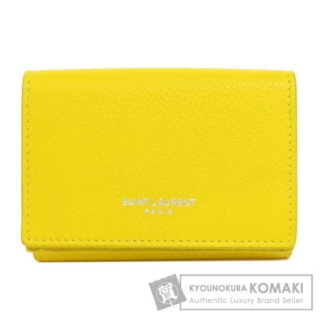 サンローラン SAINT LAURENT  コンパクトサイフ  二つ折り財布（小銭入れあり） レザー 中古