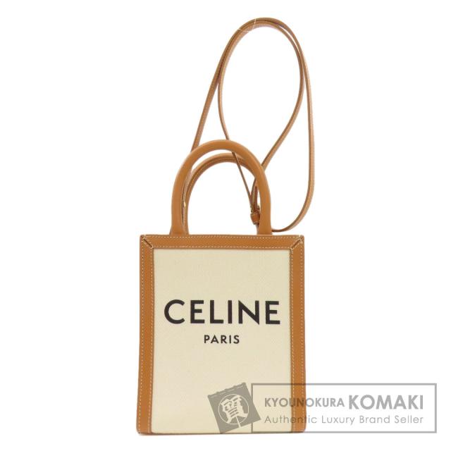 セリーヌ CELINE  ミニバーティカルカバ 2WAY  ハンドバッグ キャンバス レディース  中古