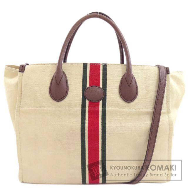 グッチ GUCCI 657422  シェリーライン フォーダブルトート 2WAY  ハンドバッグ キャンバス 中古