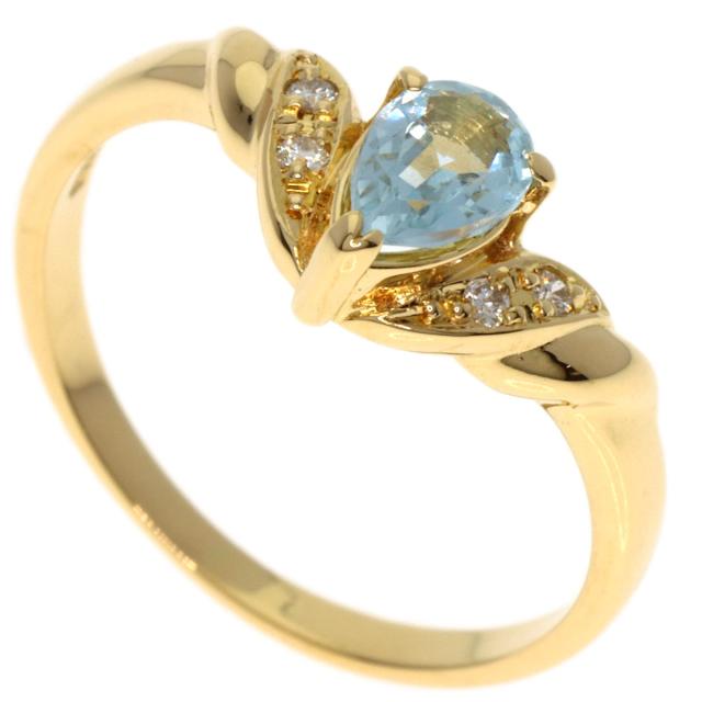 タサキ TASAKI アクアマリン ダイヤモンド リング・指輪 K18イエローゴールド レディース 中古_1