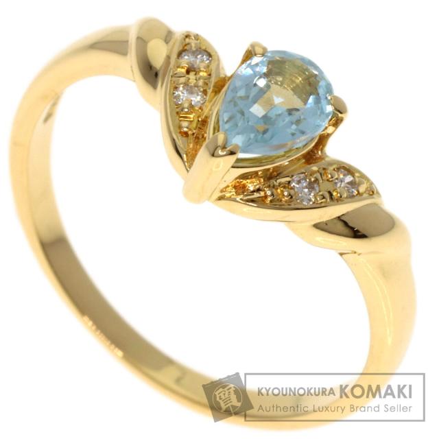 タサキ TASAKI アクアマリン ダイヤモンド リング・指輪 K18イエローゴールド レディース 中古