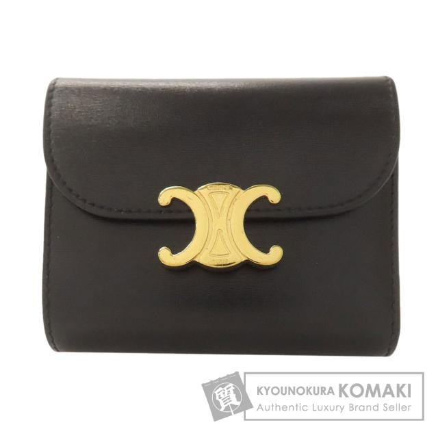 セリーヌ CELINE  トリオンフ フラップ  二つ折り財布（小銭入れあり） カーフ レディース  中古