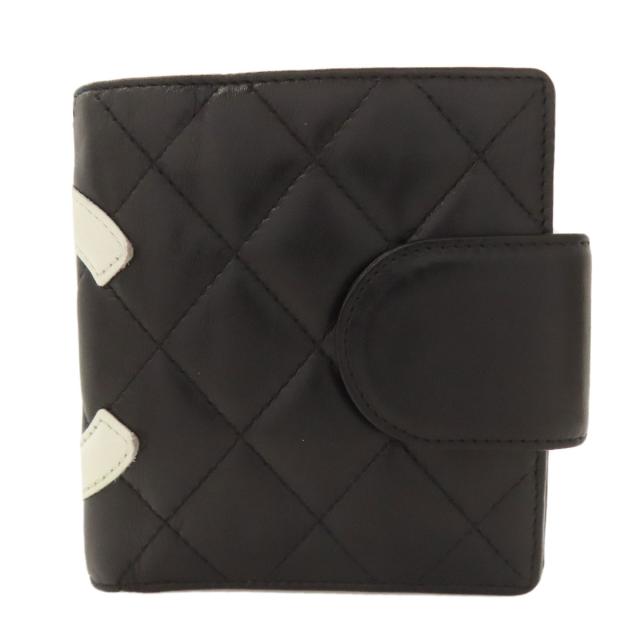 シャネル CHANEL カンボンライン シルバー金具 二つ折り財布（小銭入れあり） カーフ 中古_2