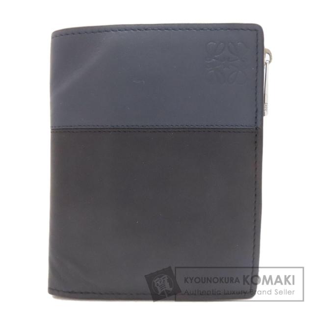 ロエベ LOEWE  バイカラー アナグラム  二つ折り財布（小銭入れあり） カーフ レディース  中古