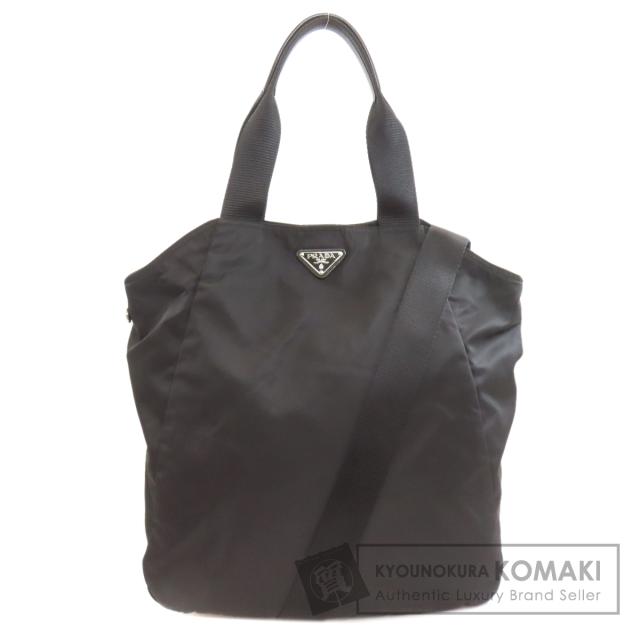 プラダ PRADA  ロゴ金具 2WAY  トートバッグ ナイロン素材 レディース  中古
