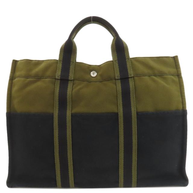 エルメス HERMES サックフールトゥMM ハンドバッグ キャンバス レディース 中古_1