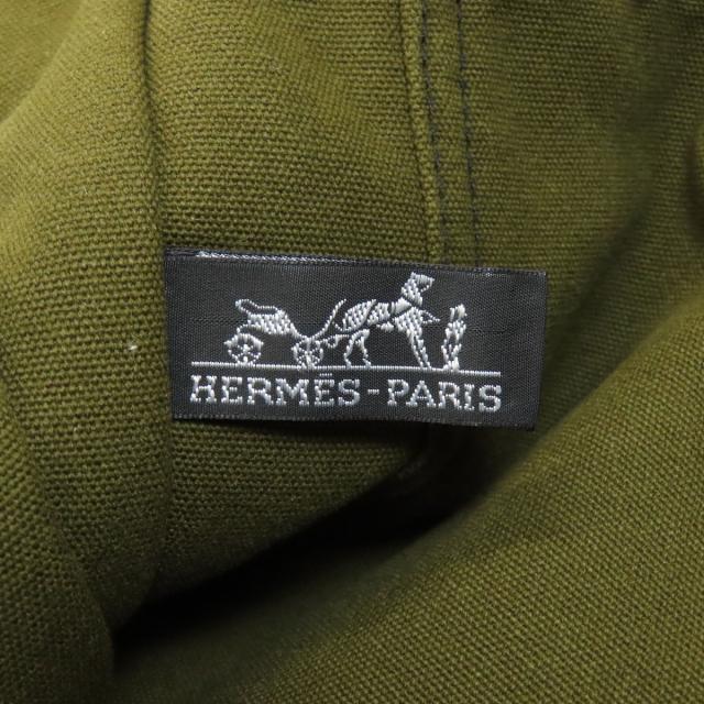 エルメス HERMES サックフールトゥMM ハンドバッグ キャンバス レディース 中古_6
