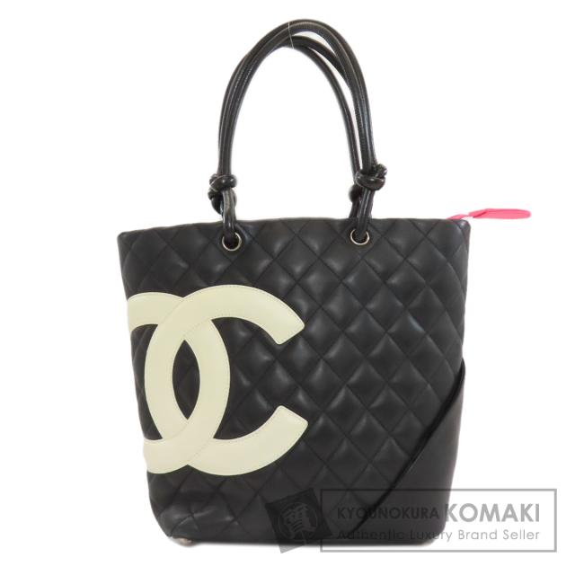 シャネル CHANEL  カンボンライン シルバー金具  ハンドバッグ カーフ レディース  中古