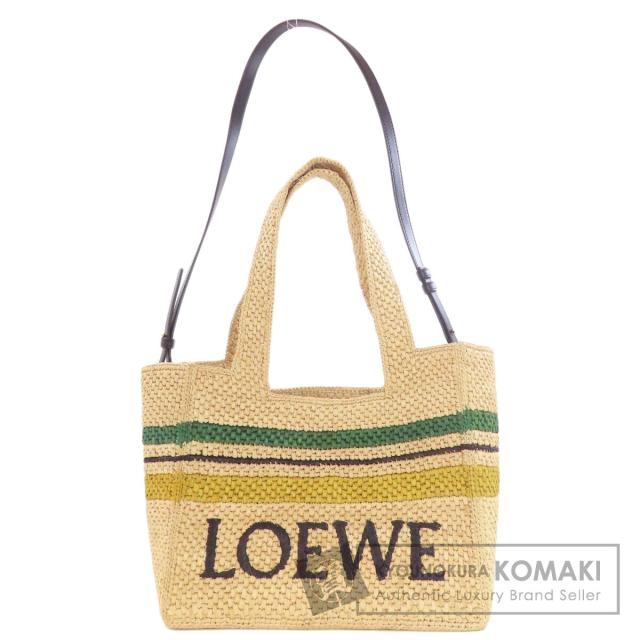 ロエベ LOEWE  フォントトート 2WAY  ハンドバッグ ラフィア レディース  中古